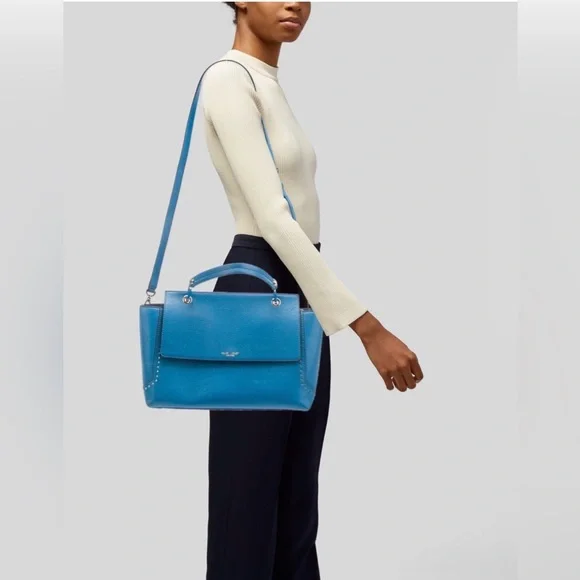 Henri Bendel Stanton Studded Top Handle Satchel Multiway Bag - Picture 12 of 12